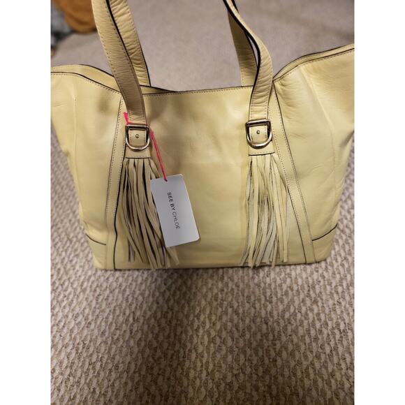 Chloé Handbags - See By Chloe Pale Yellow Leather Shoulder Bag With Dust Bag